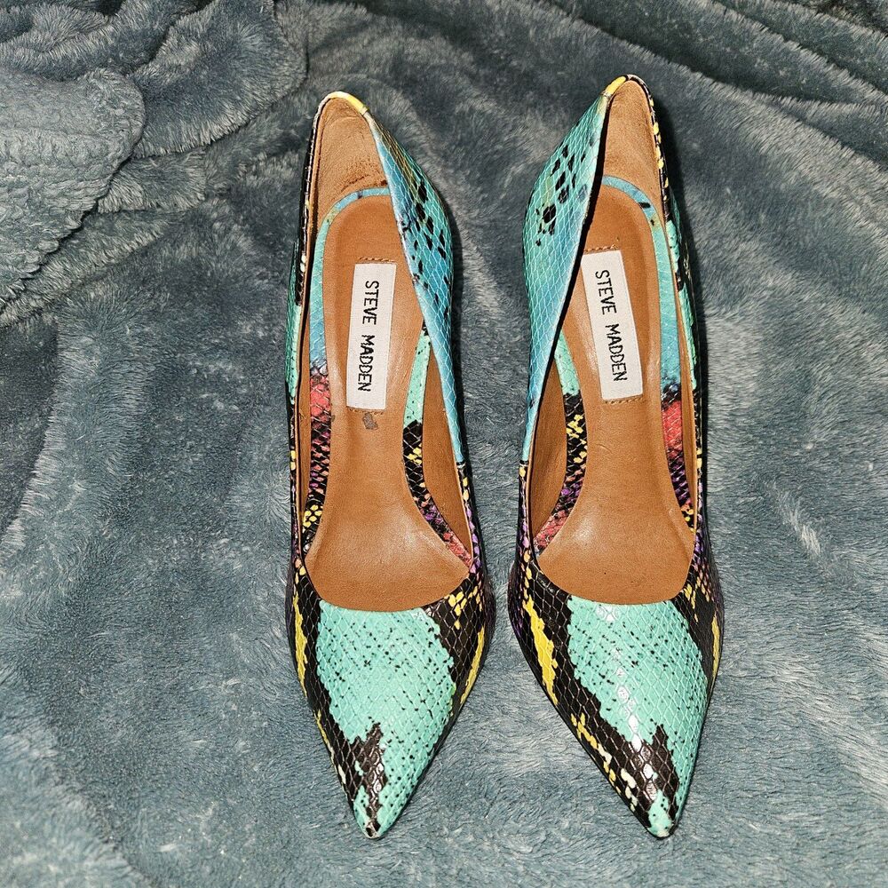 STEVE MADDEN Proto Multi Snake Pointed Pumps Size 6.5M - Picture 2 of 7